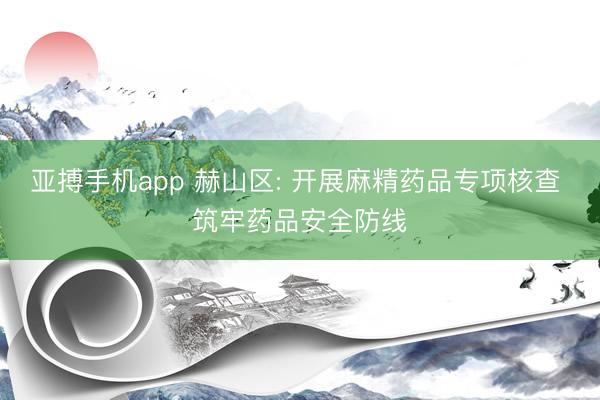 亚搏手机app 赫山区: 开展麻精药品专项核查 筑牢药品安全防线