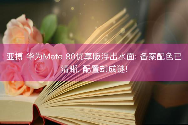 亚搏 华为Mate 80优享版浮出水面: 备案配色已清晰, 配置却成谜!