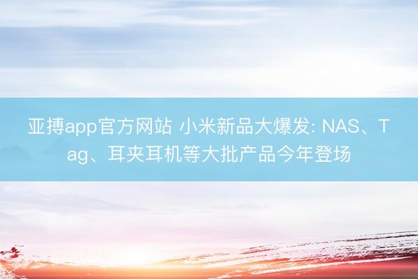 亚搏app官方网站 小米新品大爆发: NAS、Tag、耳夹耳机等大批产品今年登场