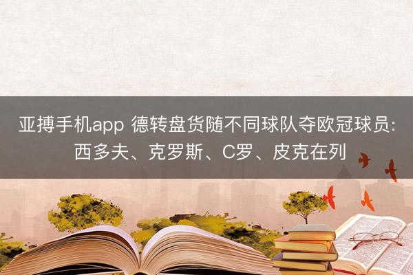 亚搏手机app 德转盘货随不同球队夺欧冠球员: 西多夫、克罗斯、C罗、皮克在列