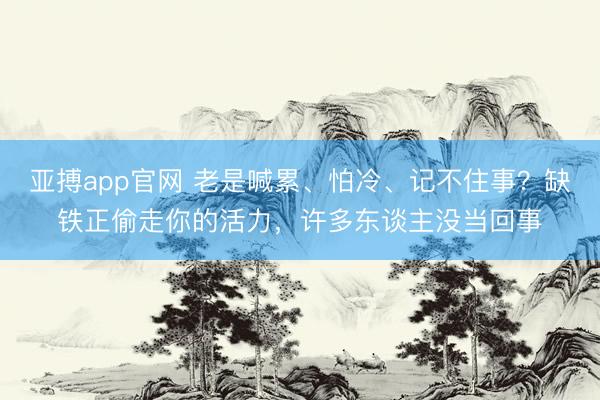 亚搏app官网 老是喊累、怕冷、记不住事？缺铁正偷走你的活力，许多东谈主没当回事