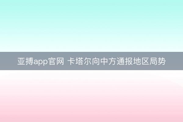 亚搏app官网 卡塔尔向中方通报地区局势