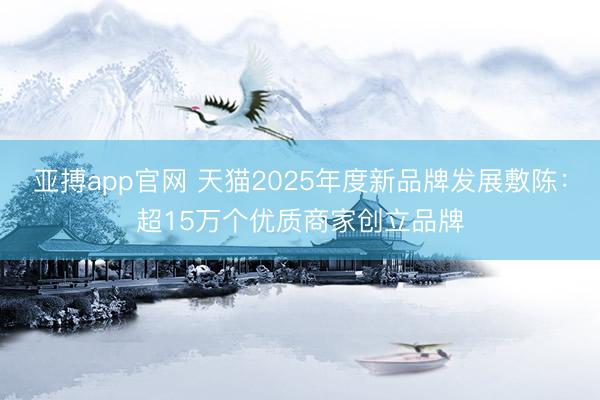 亚搏app官网 天猫2025年度新品牌发展敷陈：超15万个优质商家创立品牌