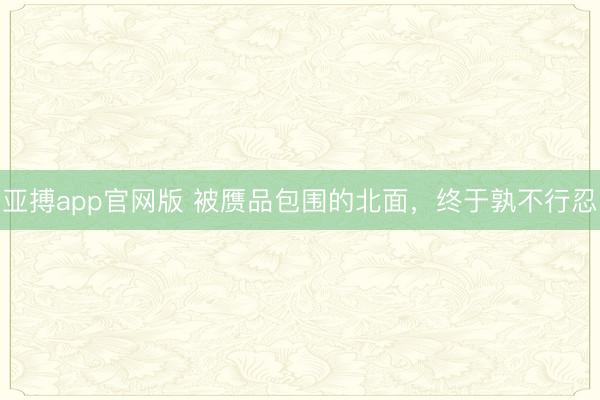 亚搏app官网版 被赝品包围的北面，终于孰不行忍