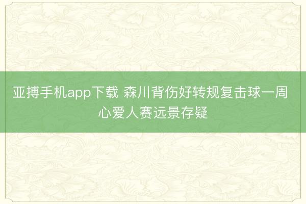亚搏手机app下载 森川背伤好转规复击球一周 心爱人赛远景存疑