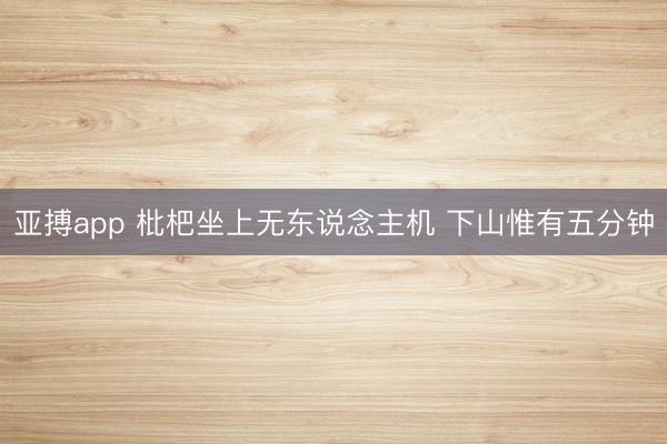 亚搏app 枇杷坐上无东说念主机 下山惟有五分钟