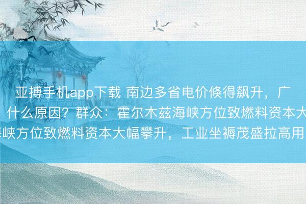亚搏手机app下载 南边多省电价倏得飙升，广东4月屡次迫临1元/度！什么原因？群众：霍尔木兹海峡方位致燃料资本大幅攀升，工业坐褥茂盛拉高用电需求