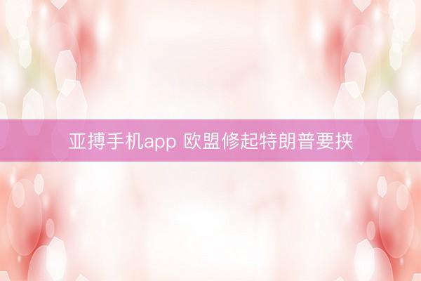 亚搏手机app 欧盟修起特朗普要挟
