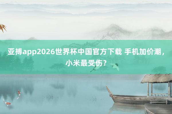 亚搏app2026世界杯中国官方下载 手机加价潮，小米最受伤？