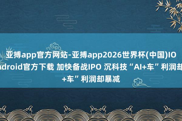 亚搏app官方网站-亚搏app2026世界杯(中国)IOS/Android官方下载 加快备战IPO 沉科技“AI+车”利润却暴减