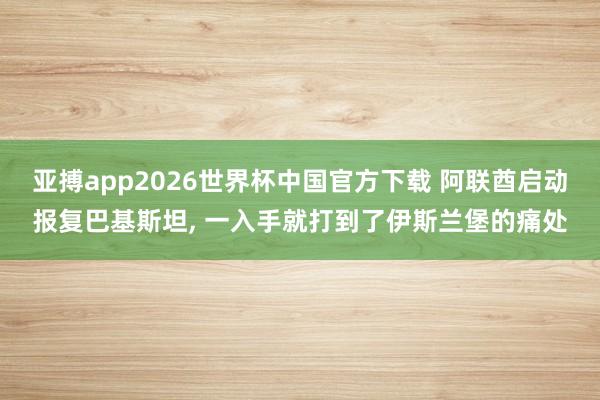 亚搏app2026世界杯中国官方下载 阿联酋启动报复巴基斯坦， 一入手就打到了伊斯兰堡的痛处