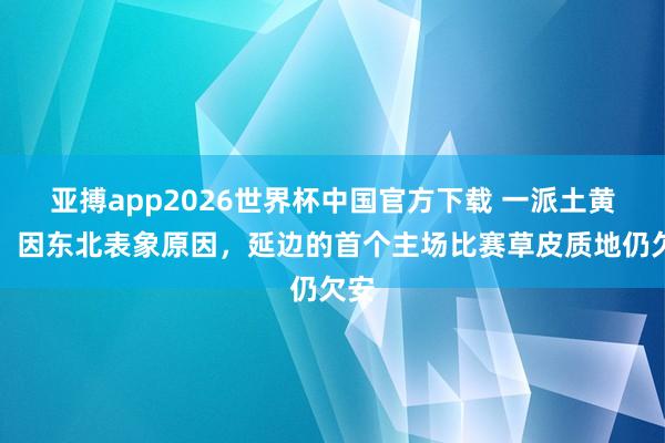 亚搏app2026世界杯中国官方下载 一派土黄色！因东北表象原因，延边的首个主场比赛草皮质地仍欠安