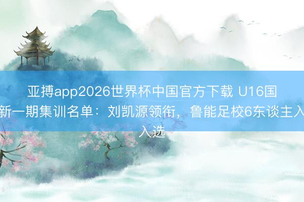 亚搏app2026世界杯中国官方下载 U16国少新一期集训名单：刘凯源领衔，鲁能足校6东谈主入选