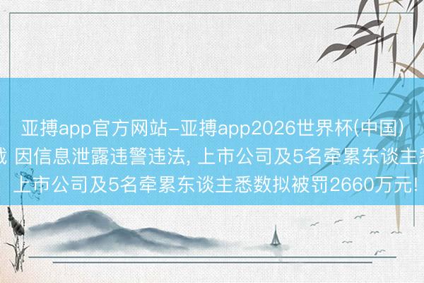 亚搏app官方网站-亚搏app2026世界杯(中国)IOS/Android官方下载 因信息泄露违警违法， 上市公司及5名牵累东谈主悉数拟被罚2660万元!